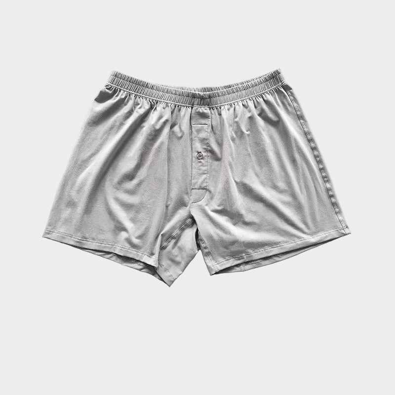 Light gray boxer shorts on a white background