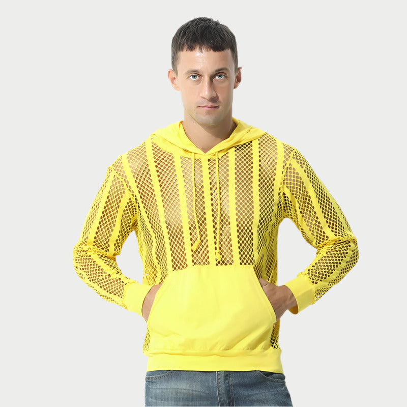 Mesh Long Sleeve Hoodie