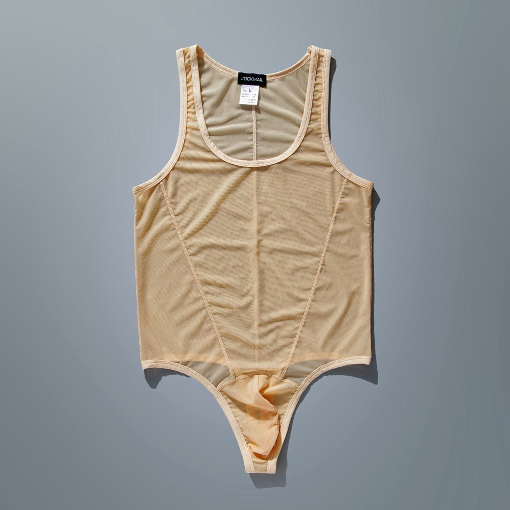 High-Cut Mesh Thong Bodysuit