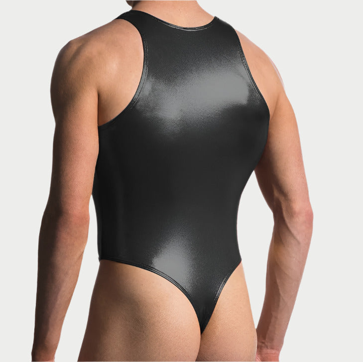Leather One-piece Vest Bodysuit