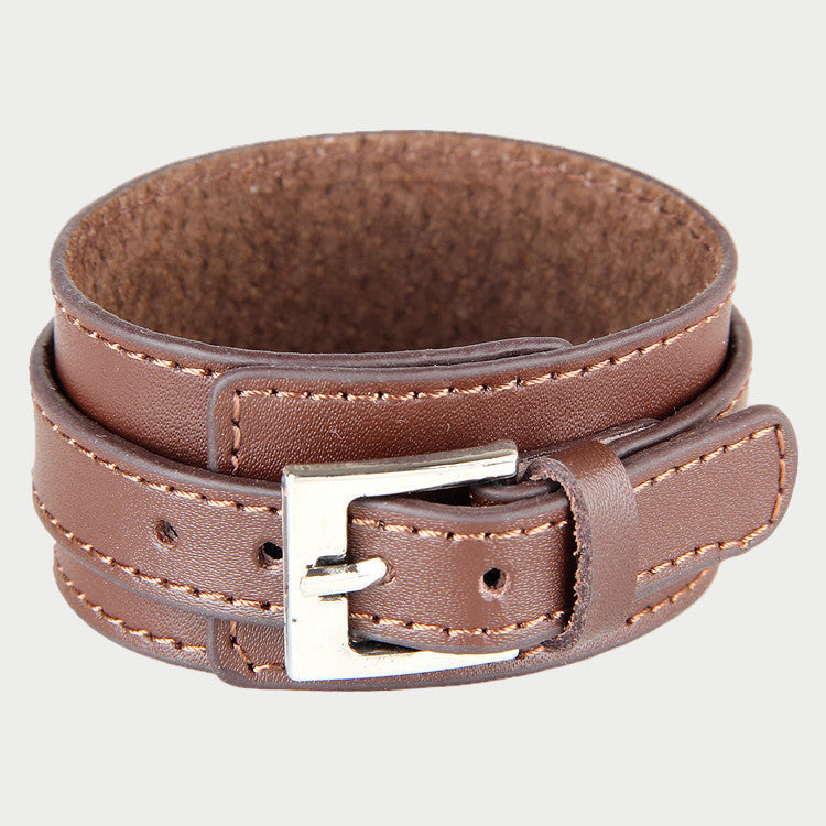 Adjustable Leather Buckle Bracelet