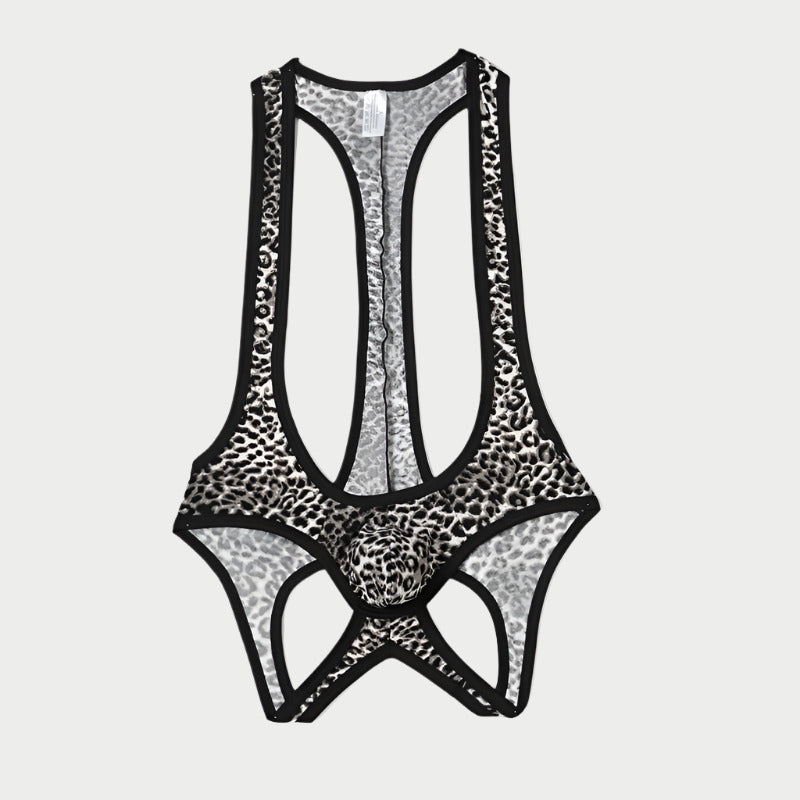 Leopard Print Open-Back Singlet