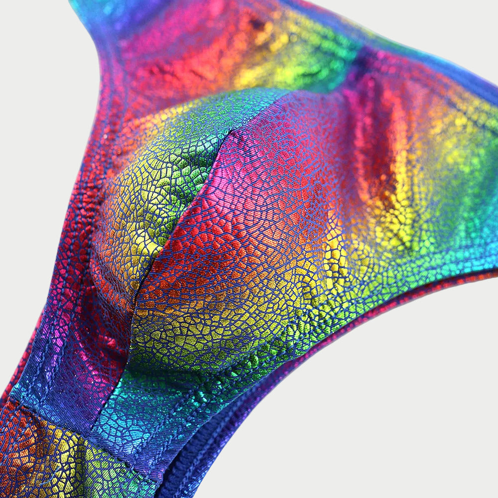 Holographic Rainbow Bikini Brief