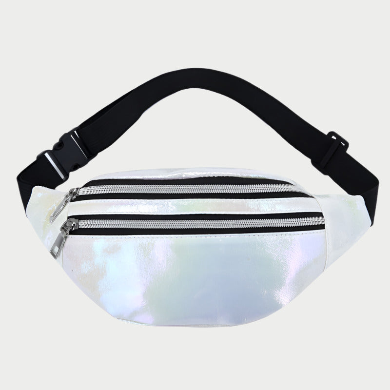 Double Pocket Holographic Waist Bag