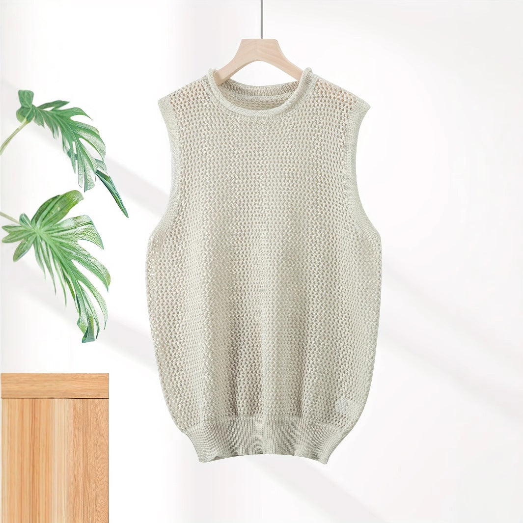 Open-Knit Mesh Tank