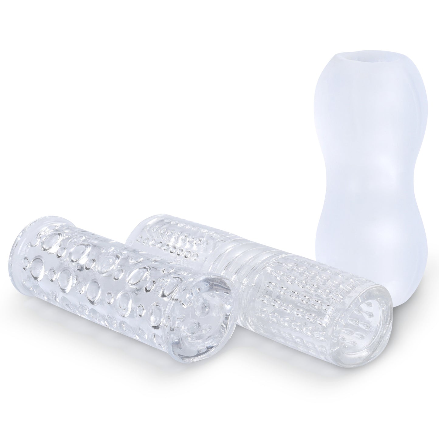 Transparent Ribbed Sleeve Masturbator