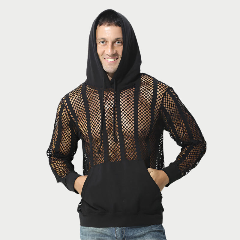 Mesh Long Sleeve Hoodie