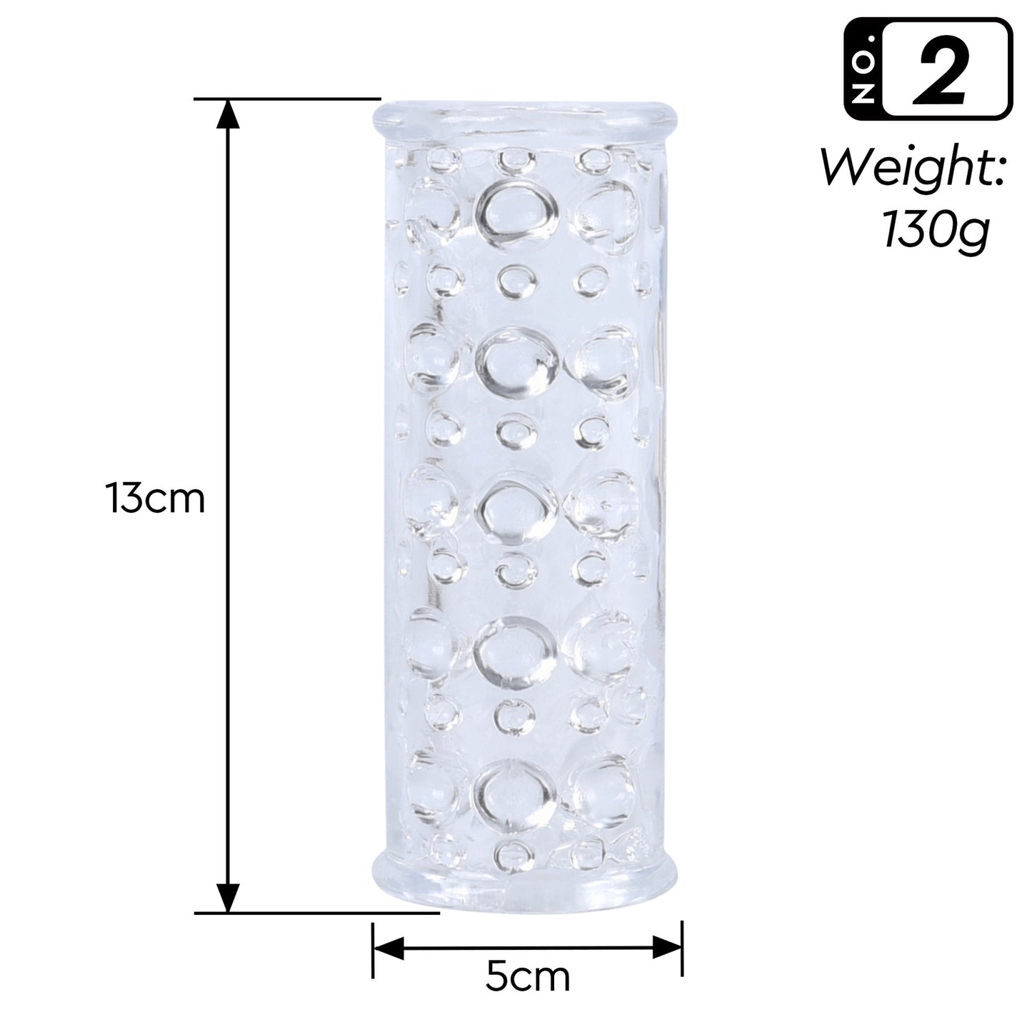 Transparent Ribbed Sleeve Masturbator