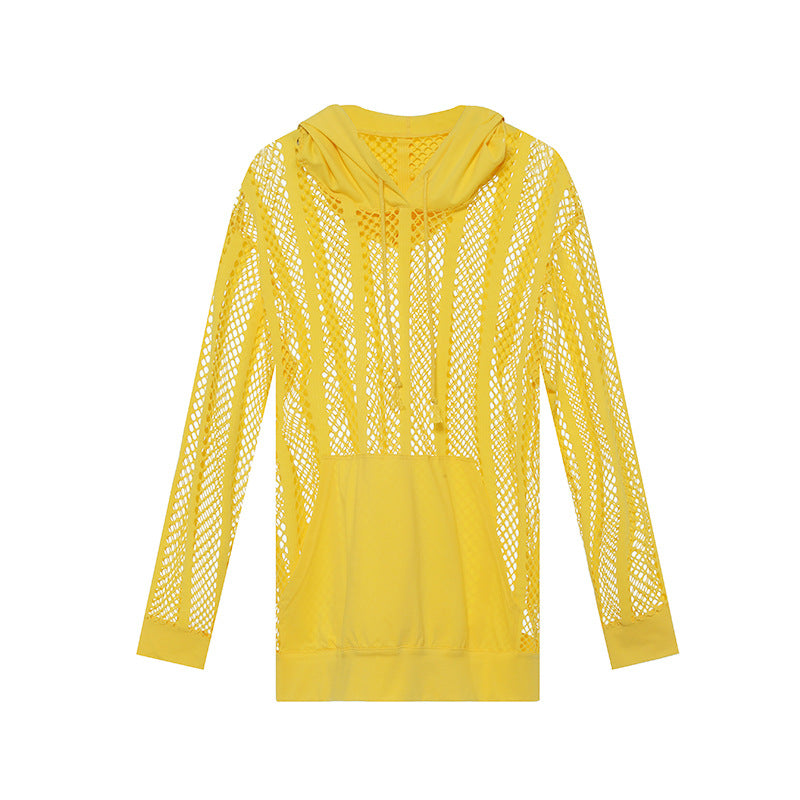 Mesh Long Sleeve Hoodie