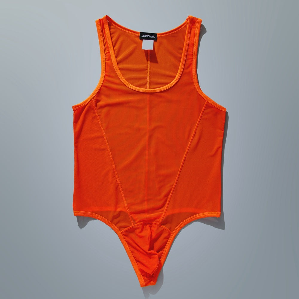 High-Cut Mesh Thong Bodysuit
