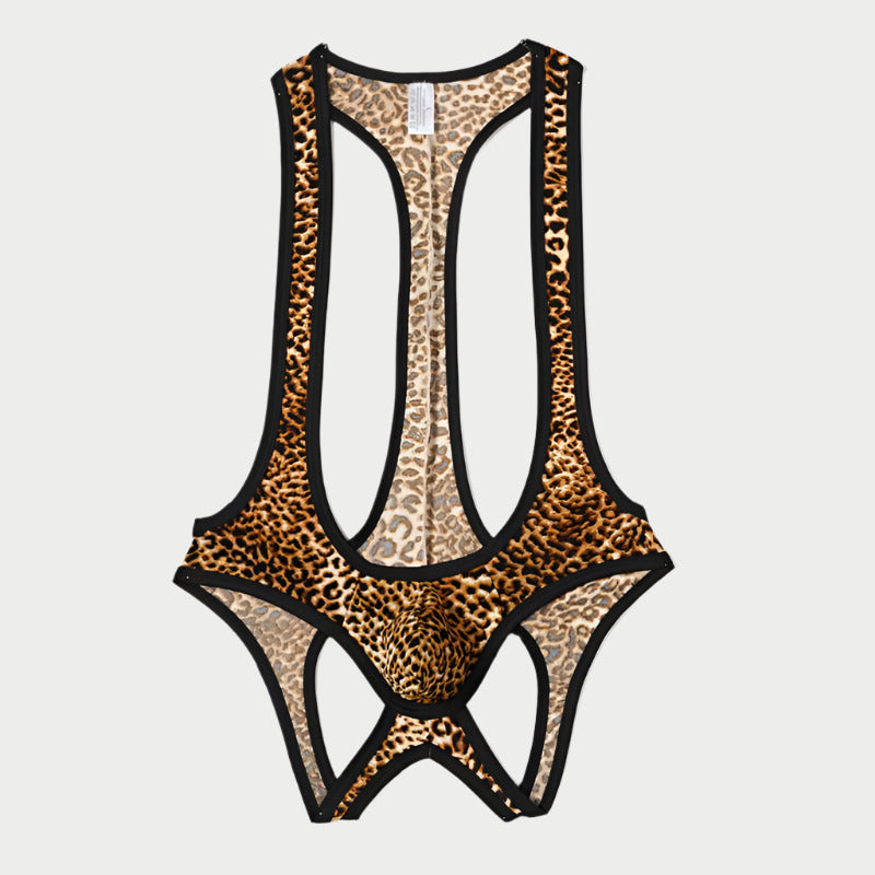 Leopard Print Open-Back Singlet