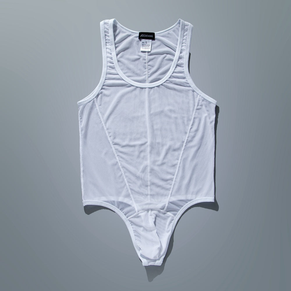 High-Cut Mesh Thong Bodysuit