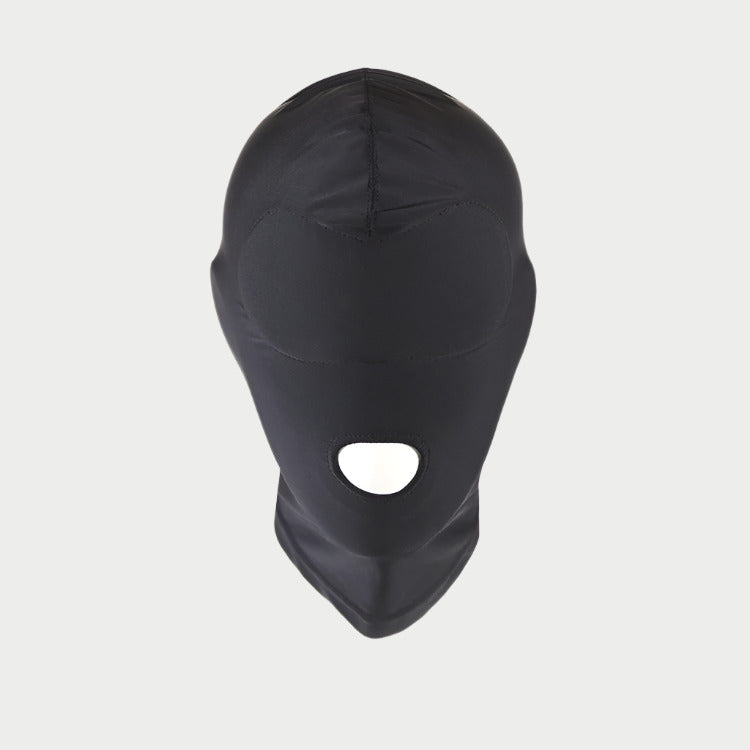 Black full-face mask on a white background