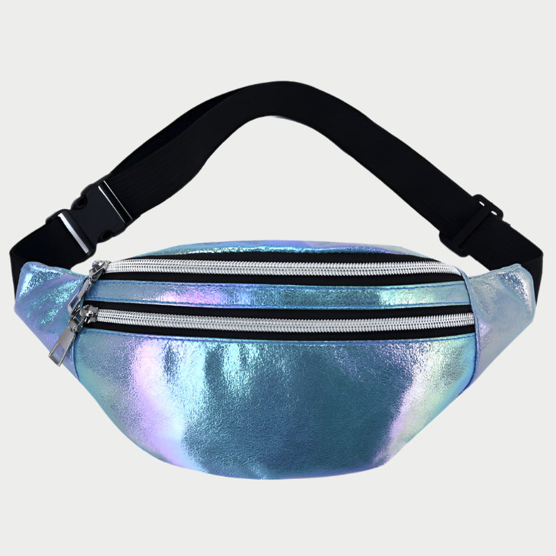 Double Pocket Holographic Waist Bag
