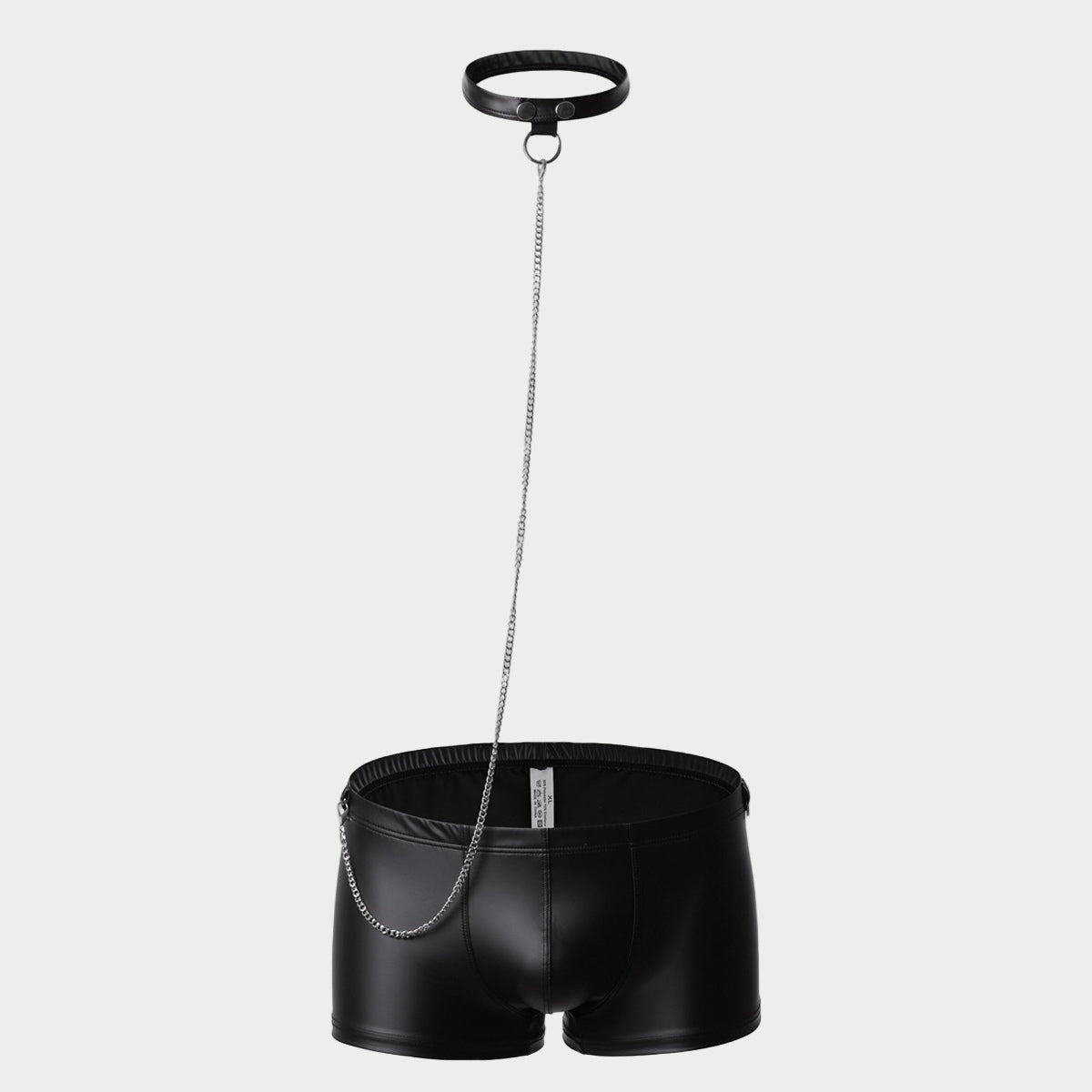 Leather Boxer Briefs with Collar & Leash Set