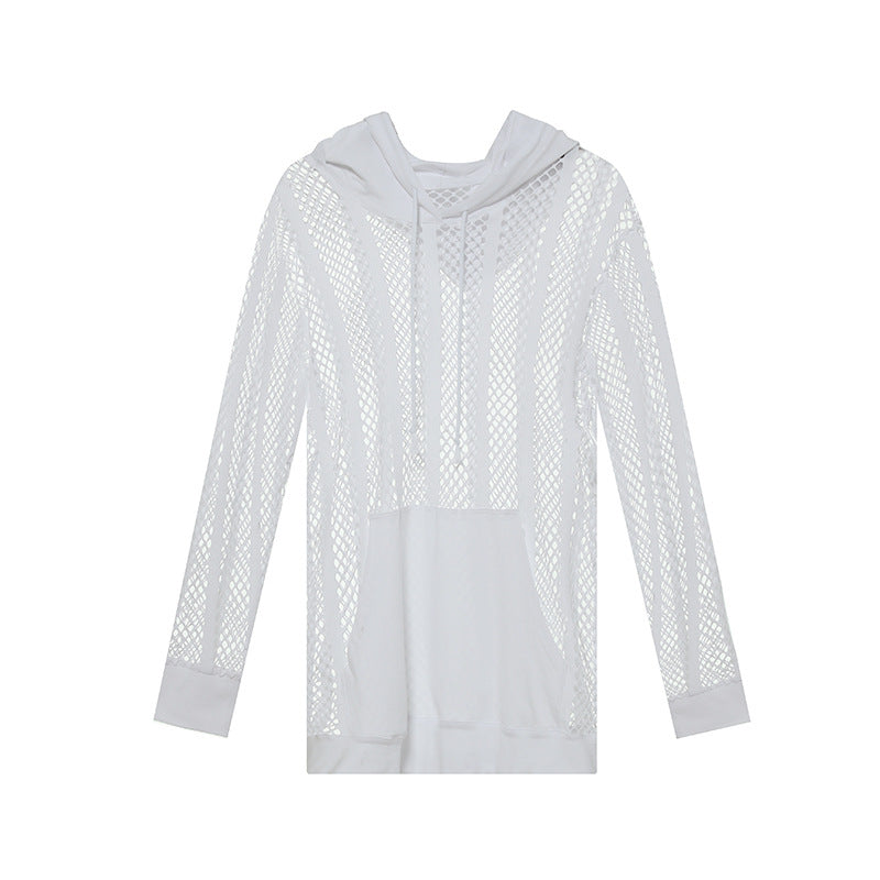 Mesh Long Sleeve Hoodie