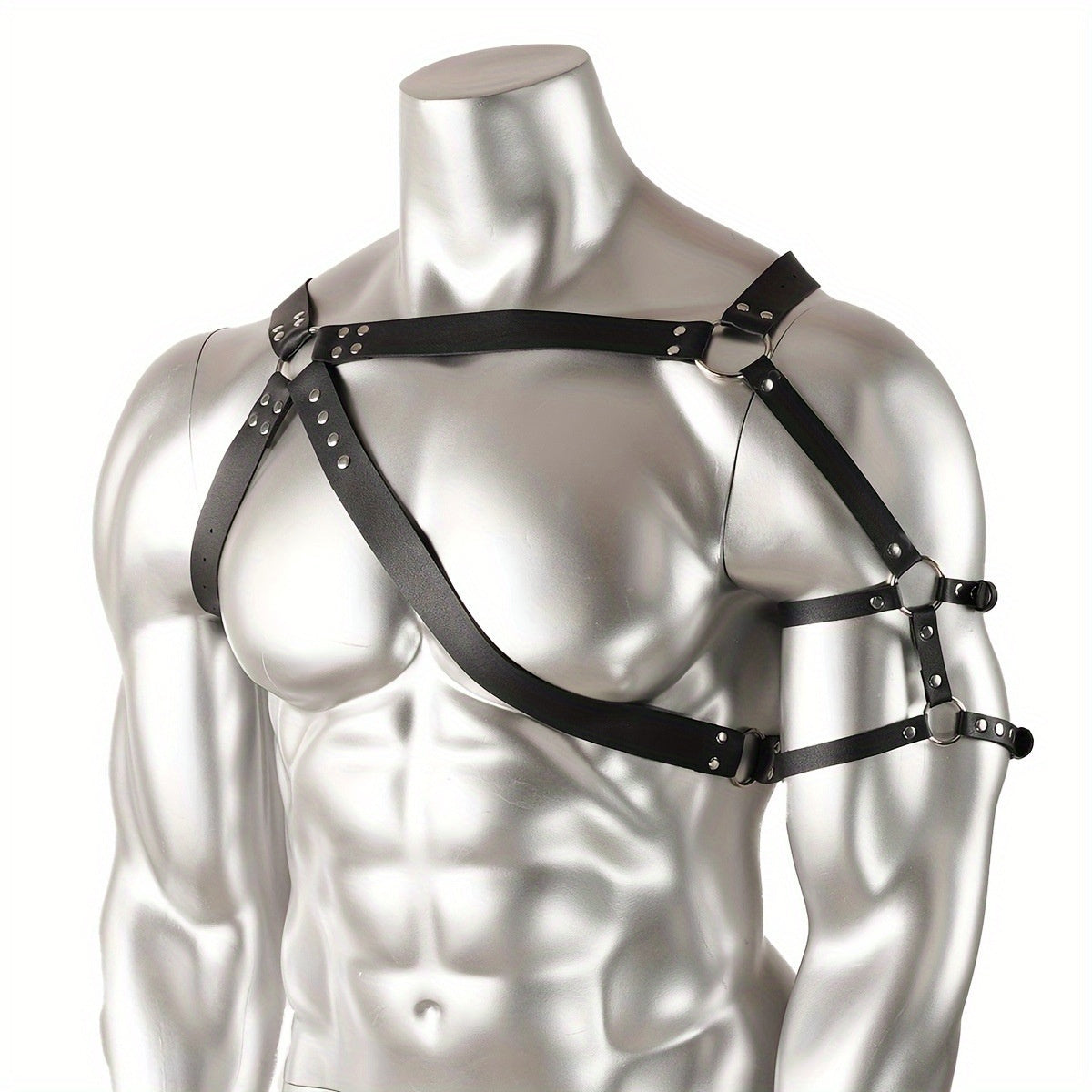 Asymmetric Leather Shoulder Harness