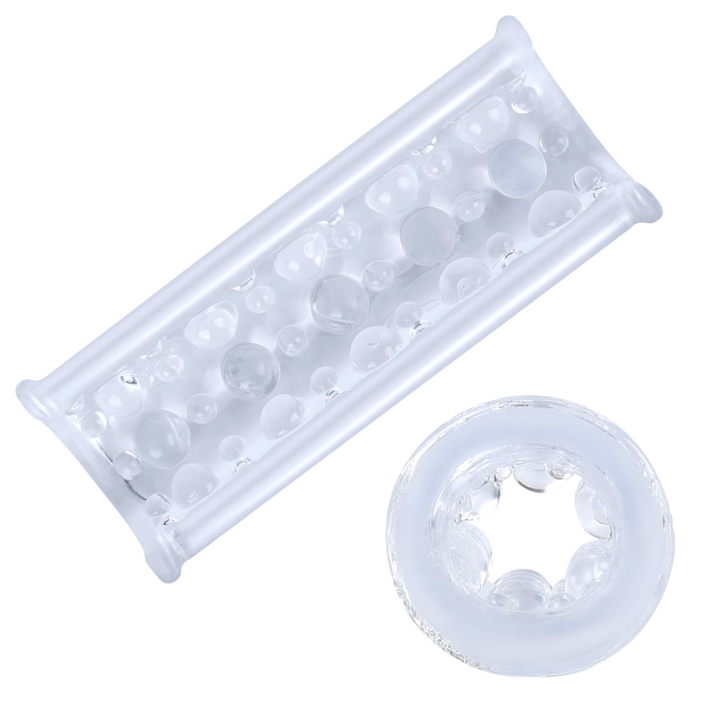 Transparent Ribbed Sleeve Masturbator