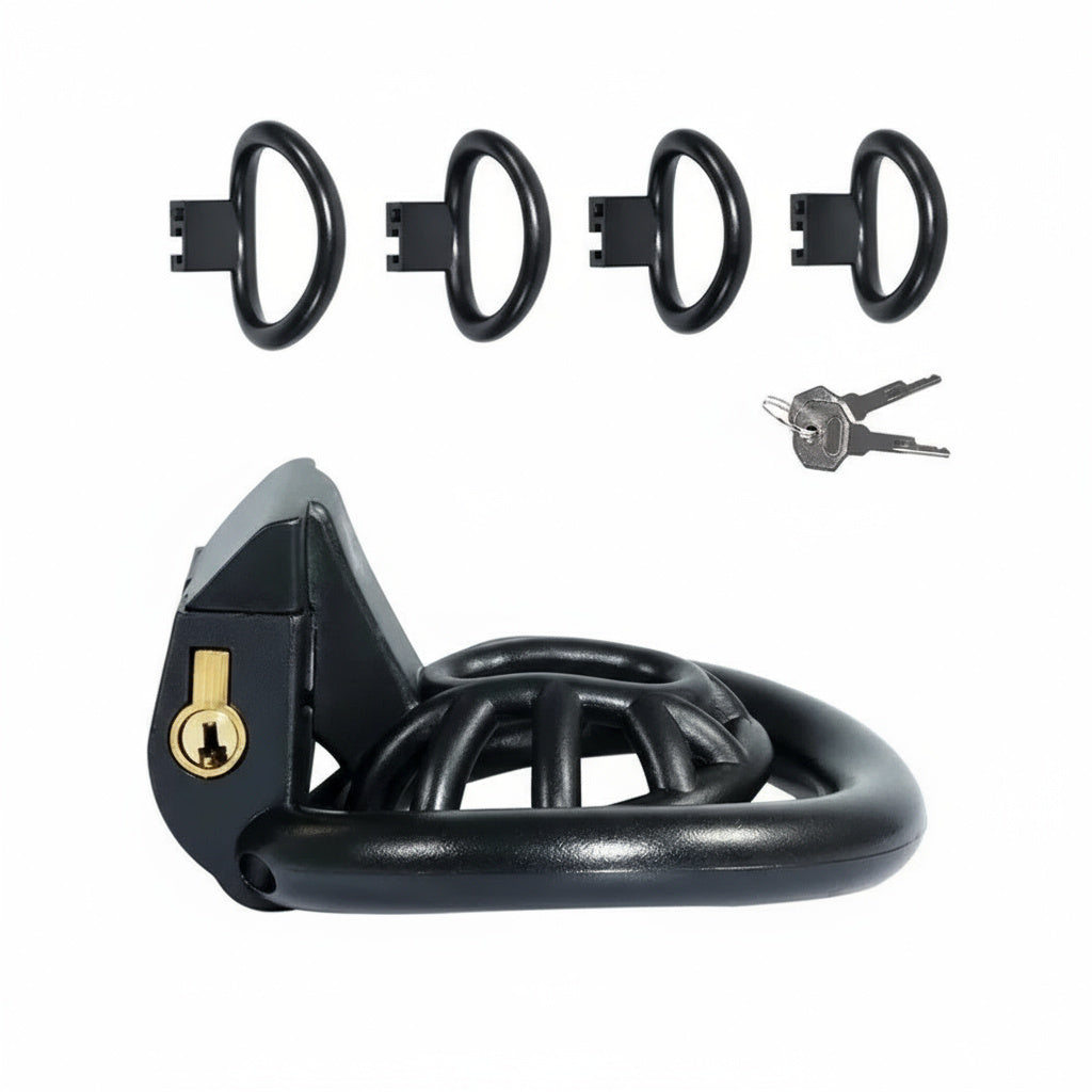 PushTech Chastity Cage With 4 Ring Sizes