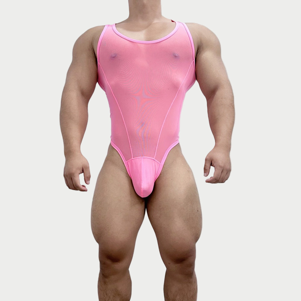 High-Cut Mesh Thong Bodysuit