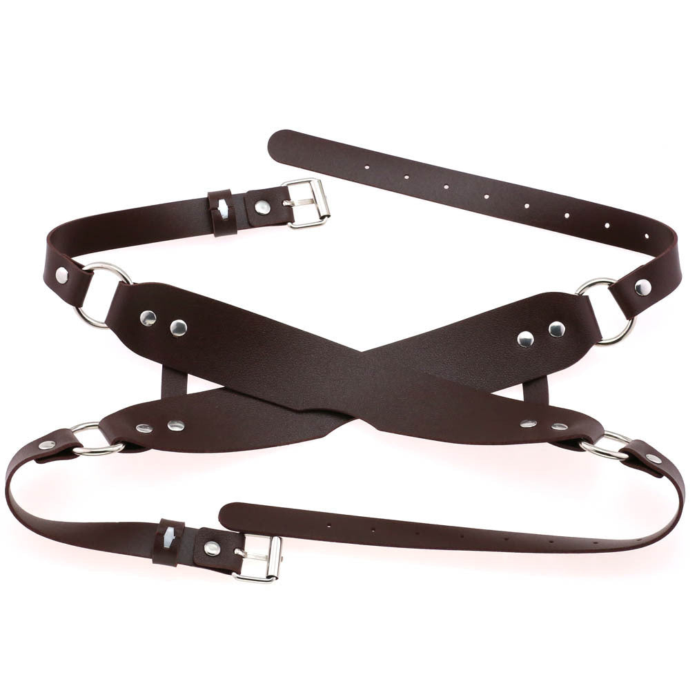 Leather Double Strap Eye Mask Blindfold