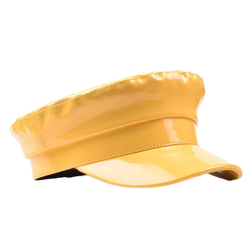 Patent Leather Biker Cap