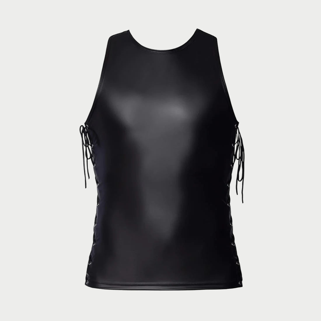 Lace-Up Leather Tank & Shorts