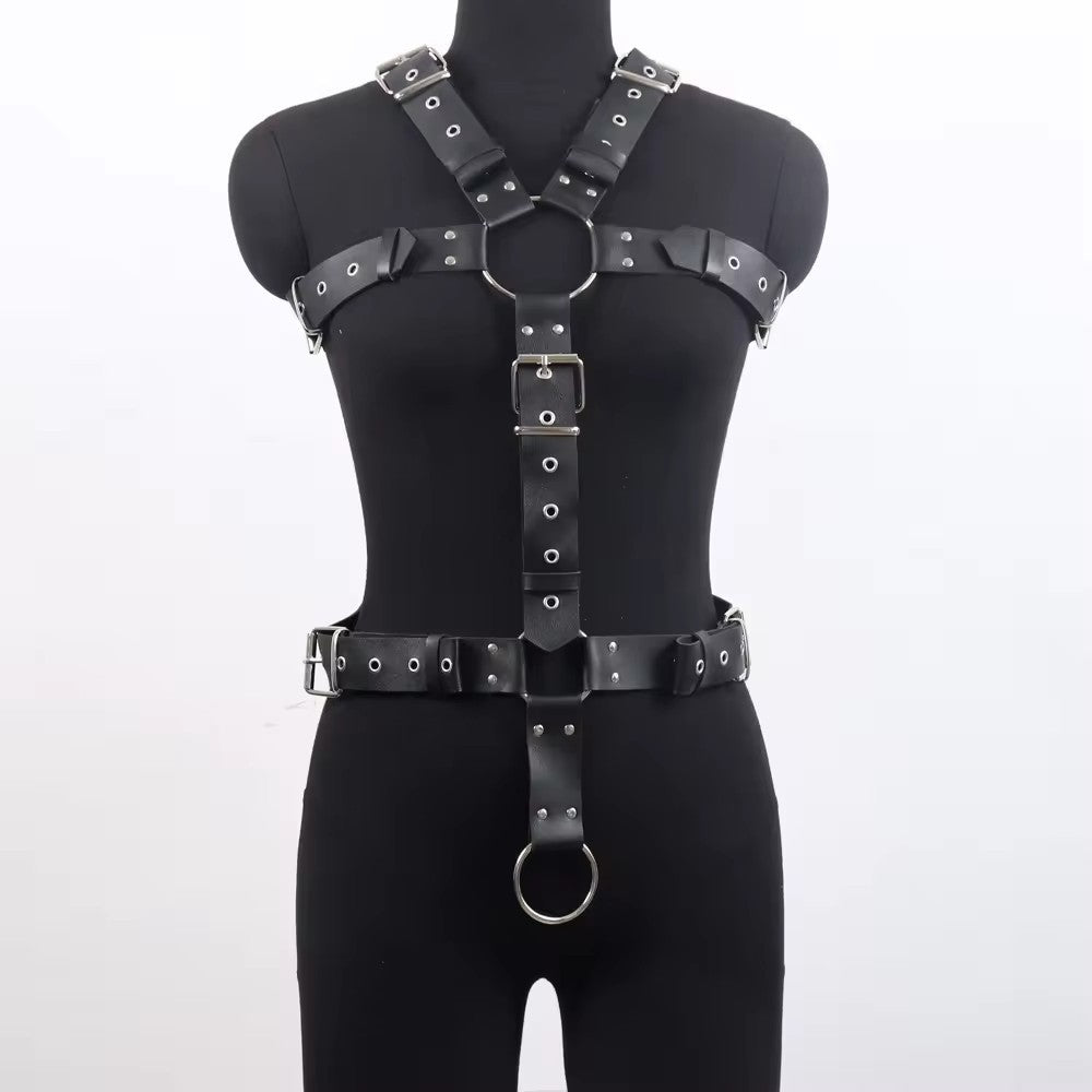 Full Torso Adjustable Leather Harness