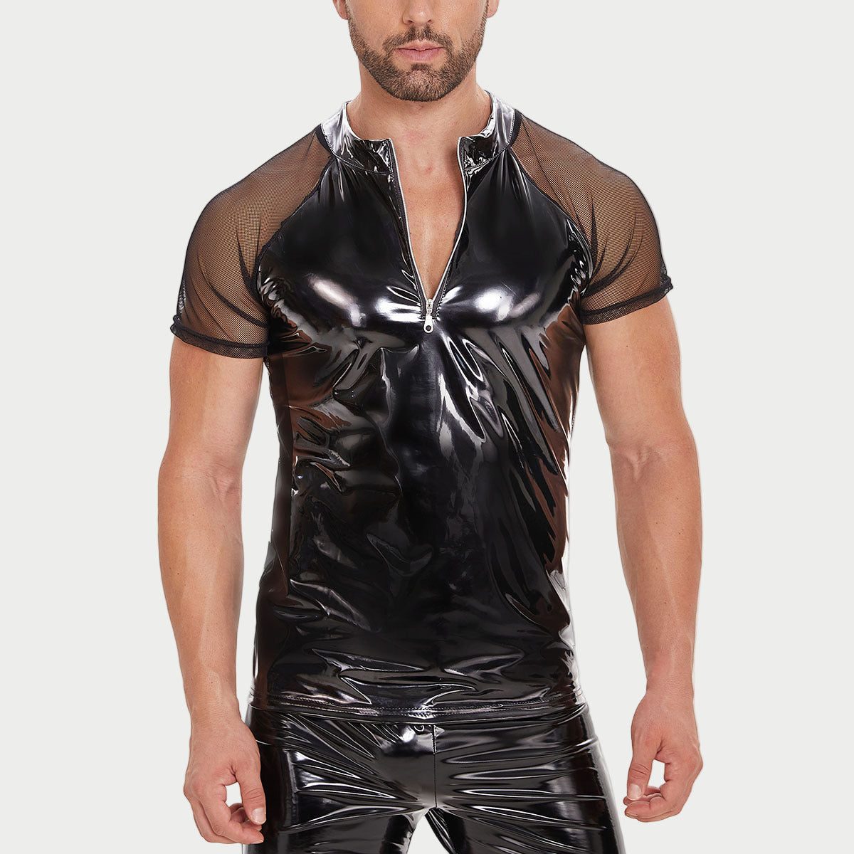 Midnight PVC Zip Shirt