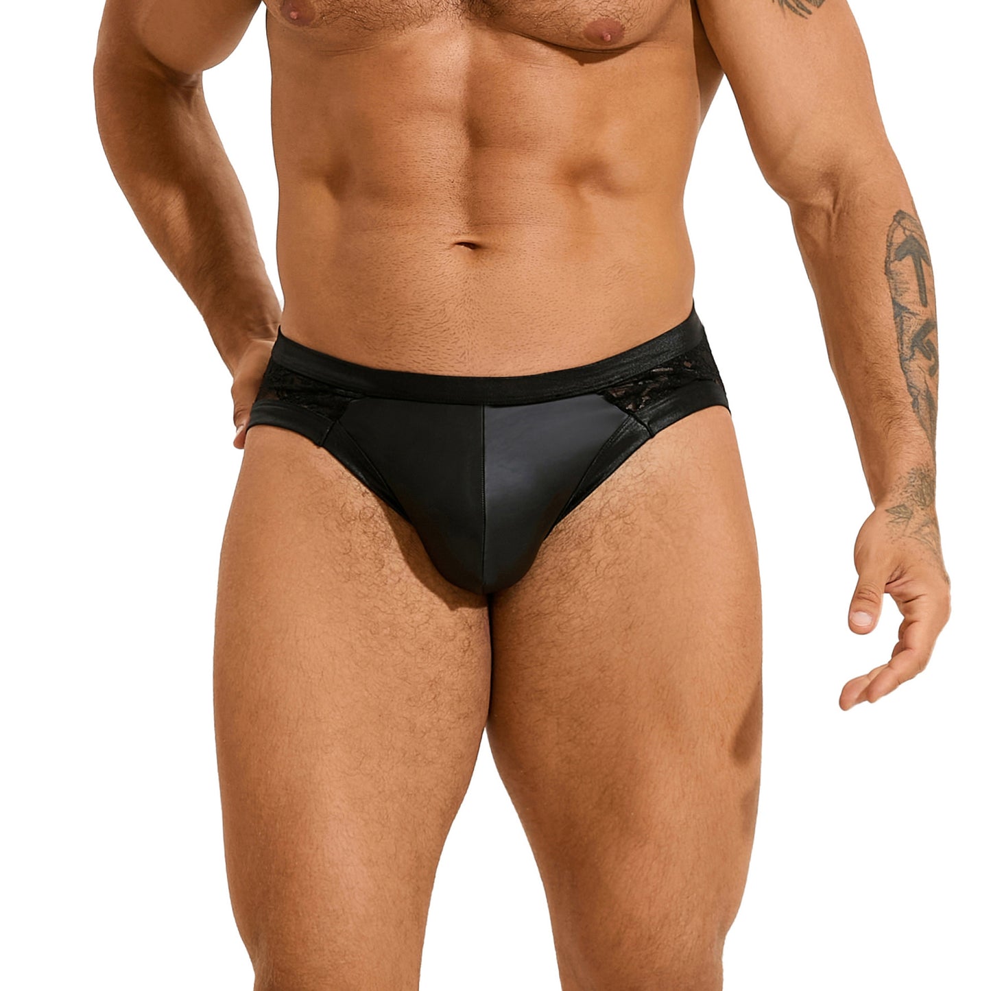 Leather Lace Briefs