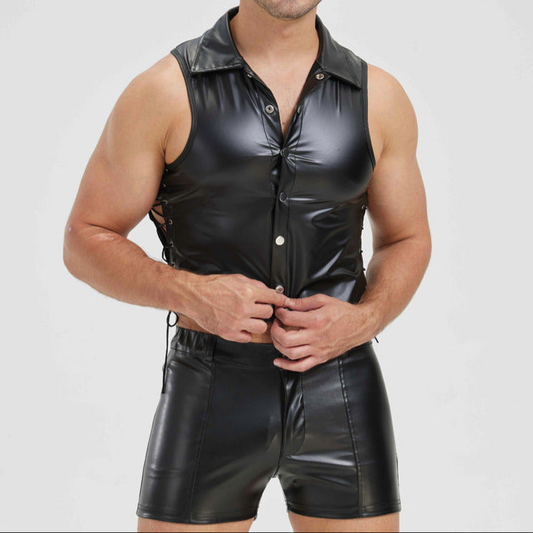 Midnight Patrol Leather Vest & Shorts