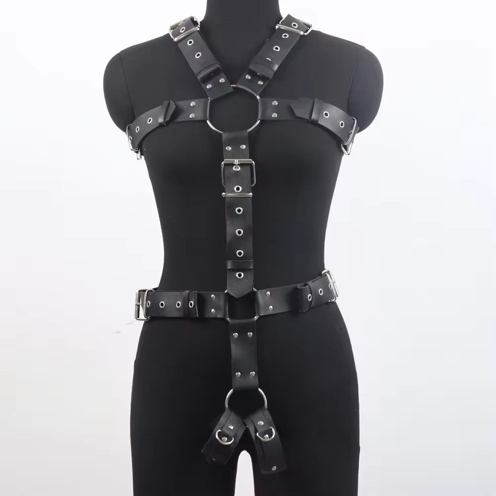 Full Torso Adjustable Leather Harness