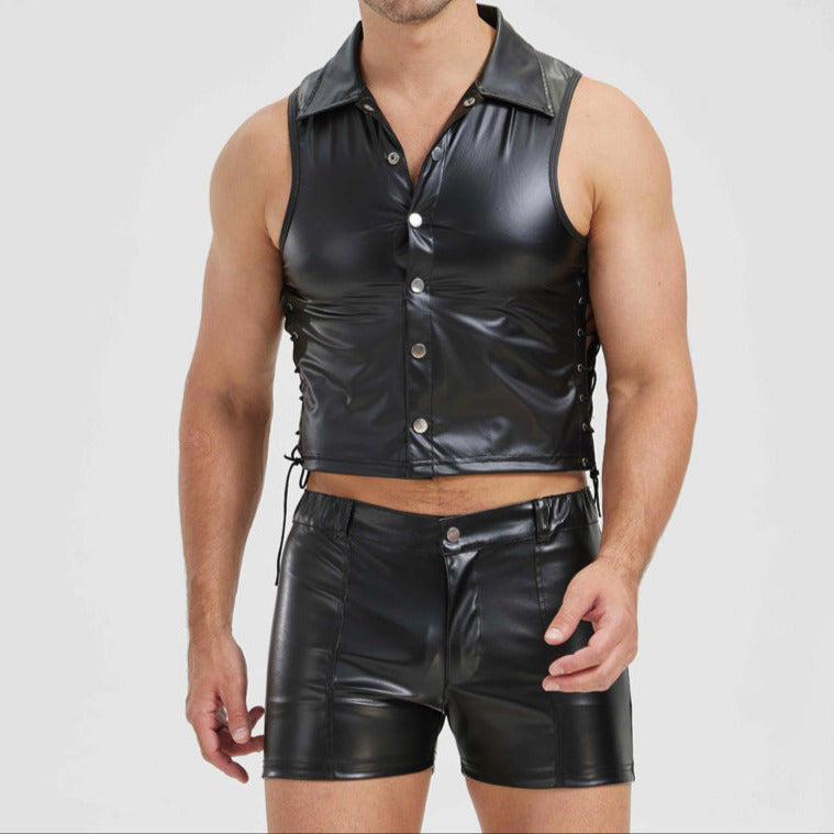 Midnight Patrol Leather Vest & Shorts