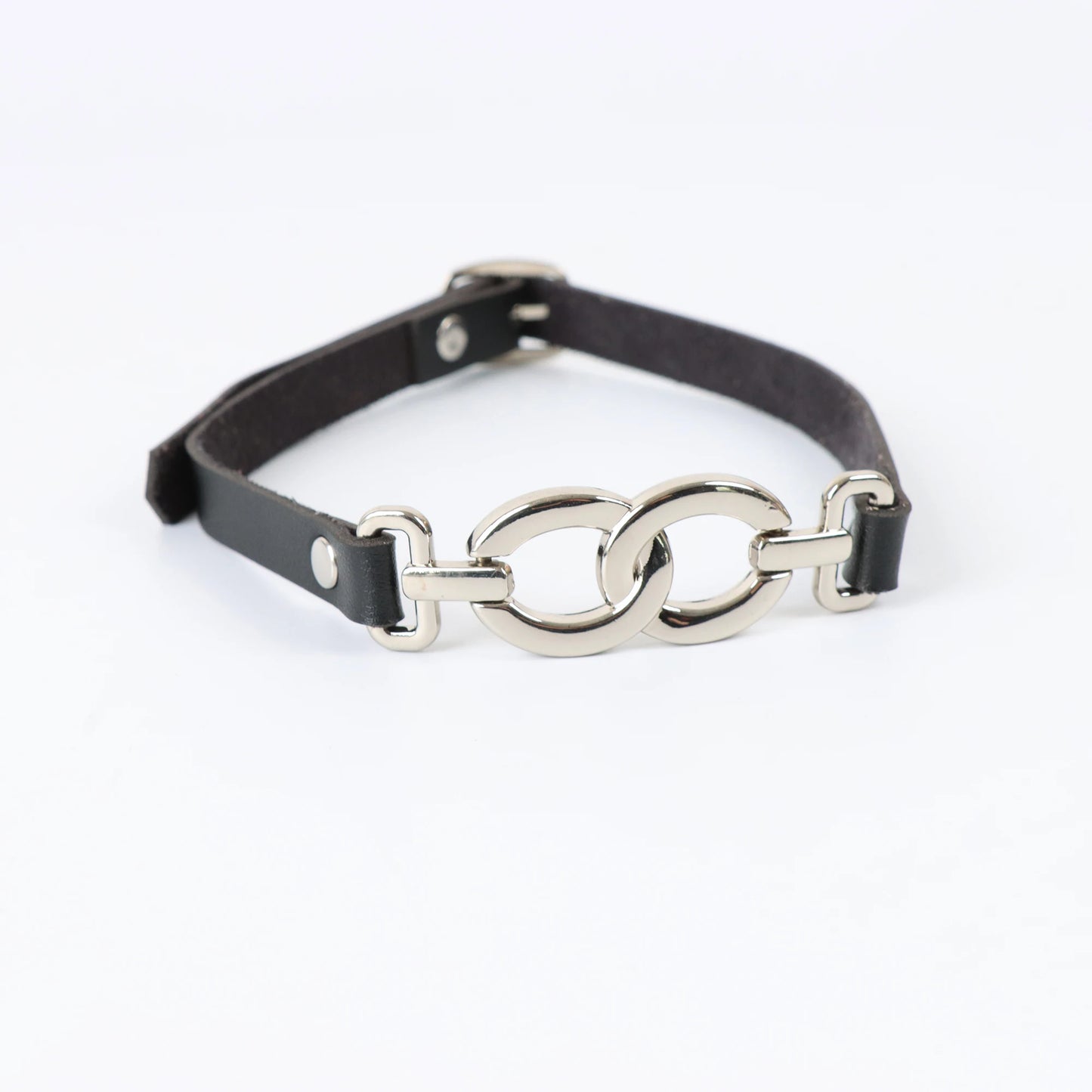 Double Ring Leather Choker