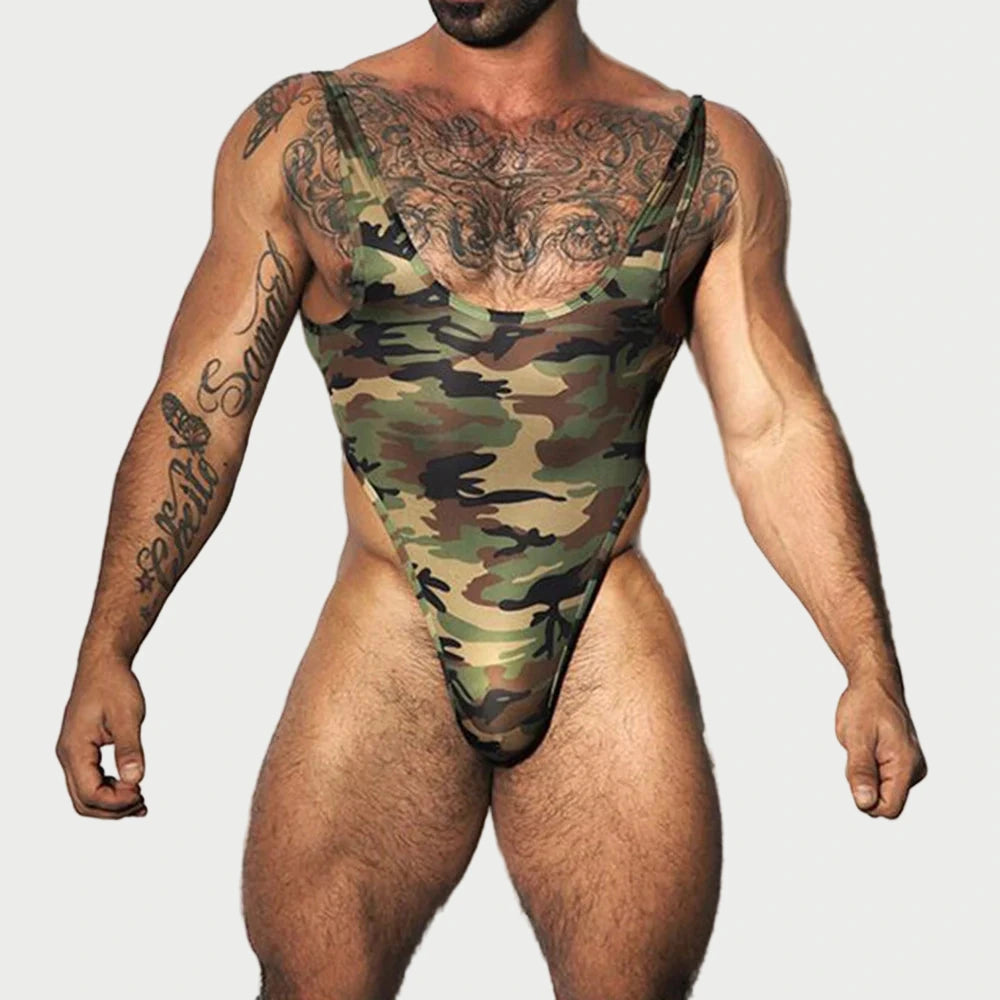 Camo Thong Bodysuit