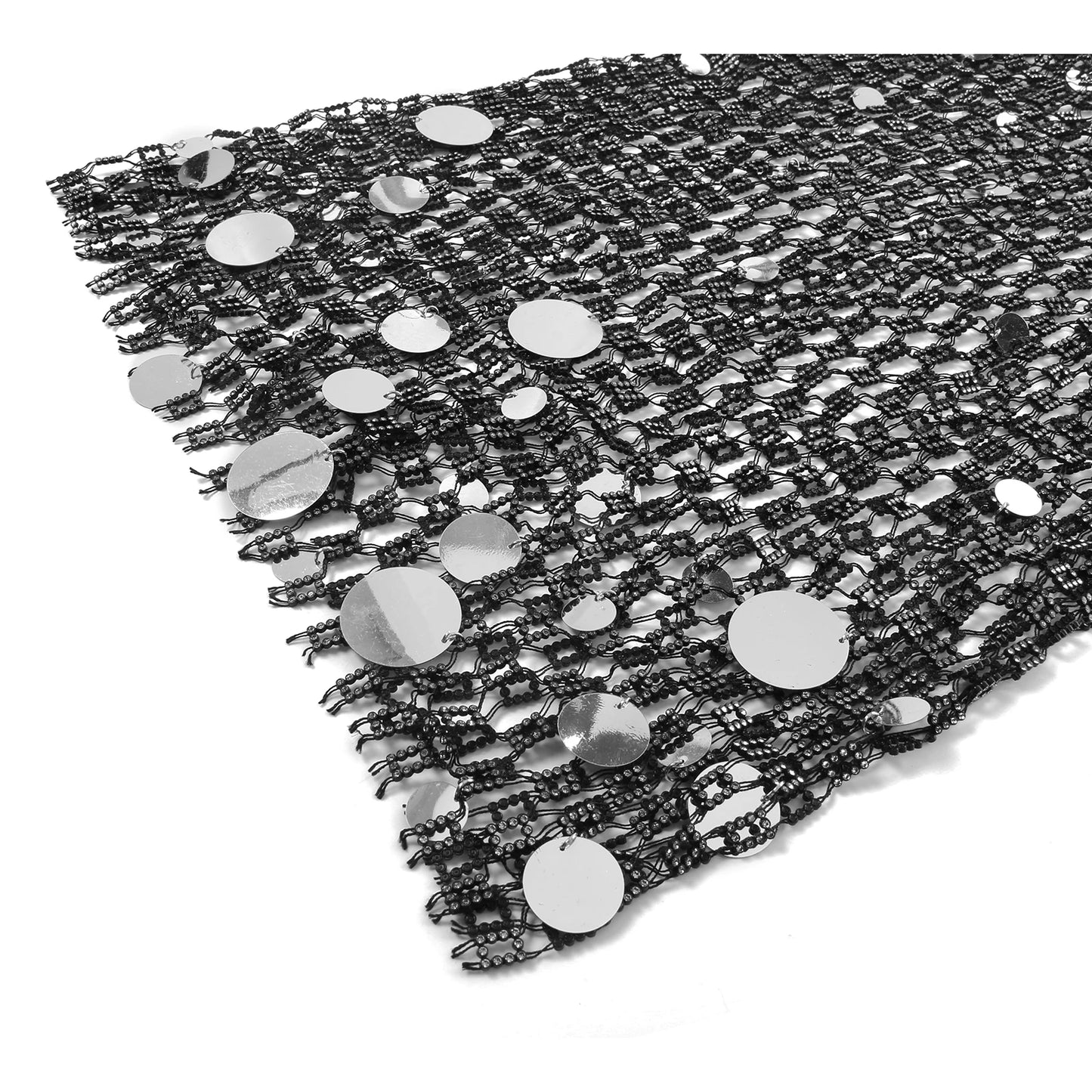 Mirror Sequin Rhinestone Mesh Tank