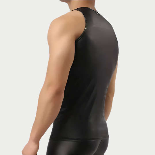 Leather Sleeveless Tank Top