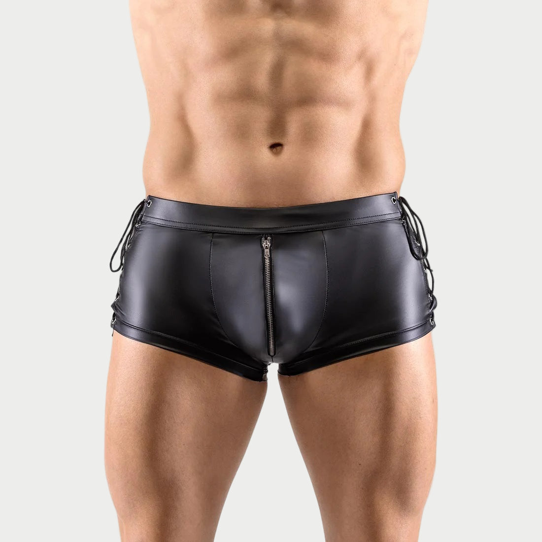 Lace-Up Leather Tank & Shorts