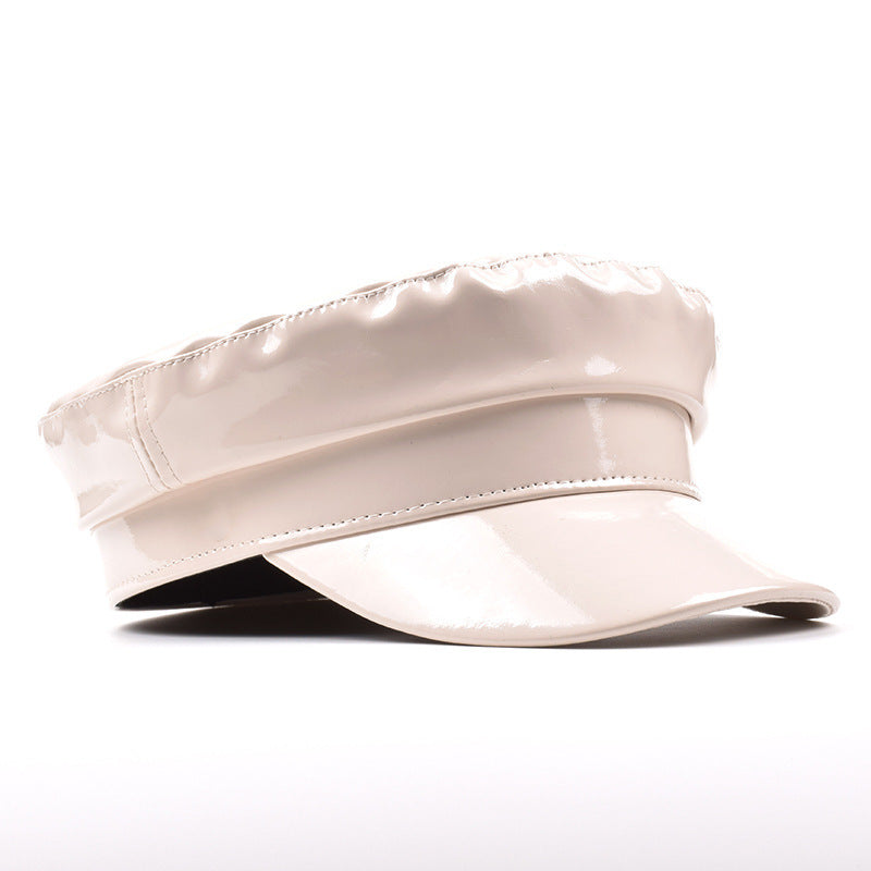 Patent Leather Biker Cap