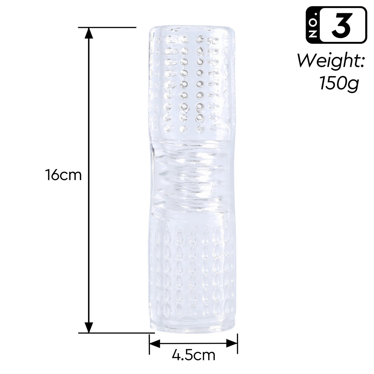 Transparent Ribbed Sleeve Masturbator