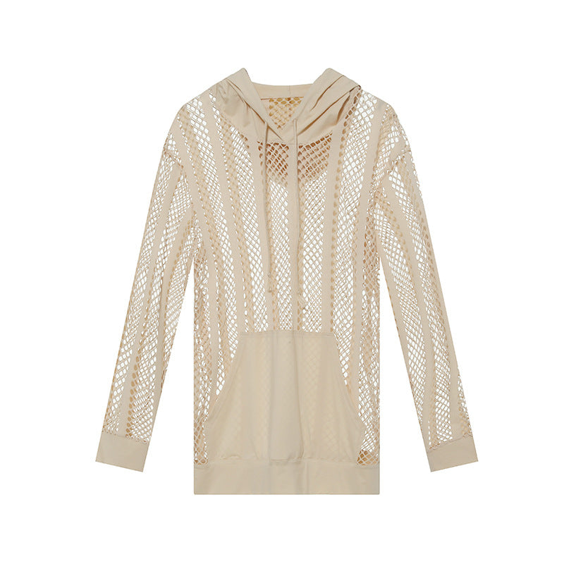 Mesh Long Sleeve Hoodie