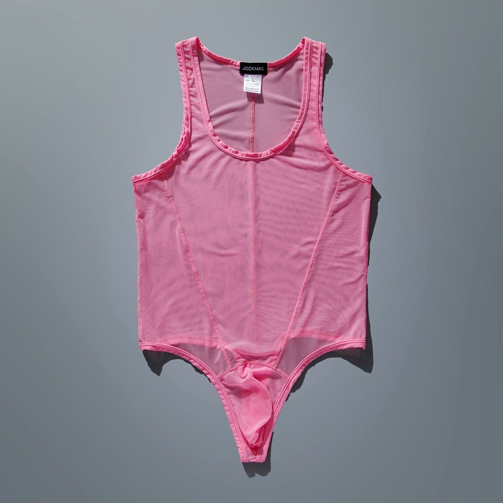 High-Cut Mesh Thong Bodysuit