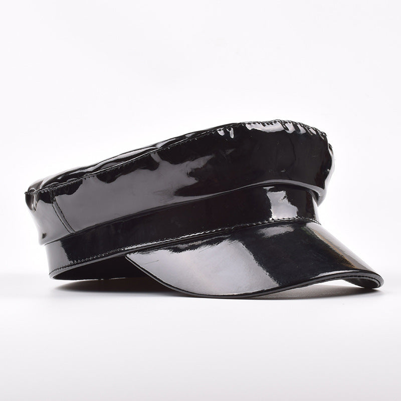 Patent Leather Biker Cap