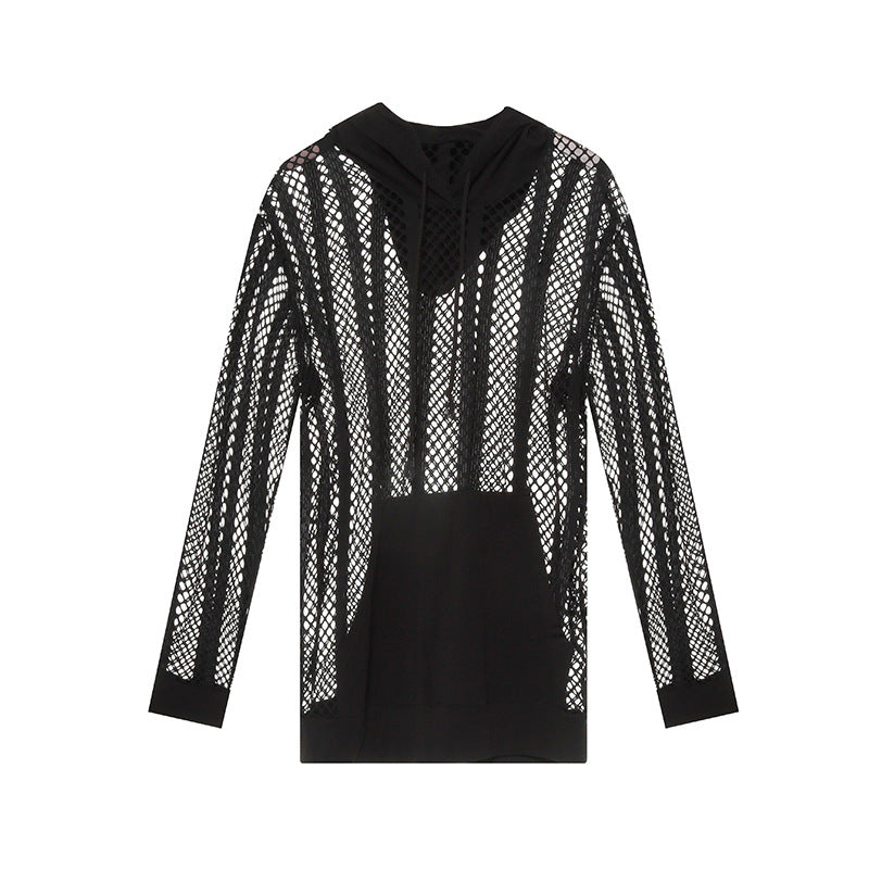 Mesh Long Sleeve Hoodie
