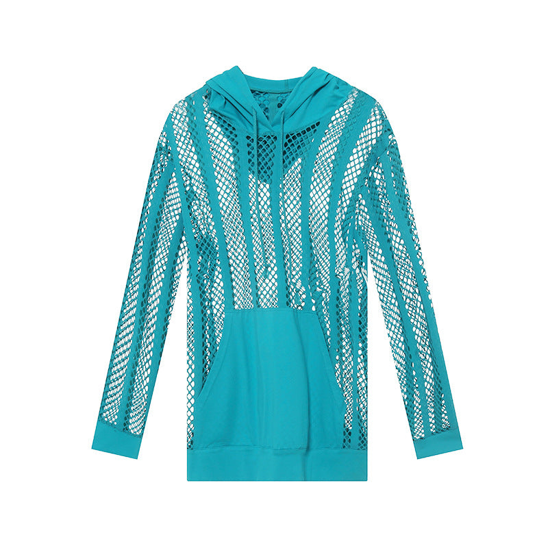 Mesh Long Sleeve Hoodie