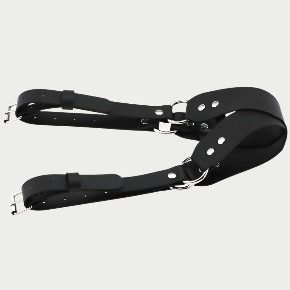 Leather Double Strap Eye Mask Blindfold