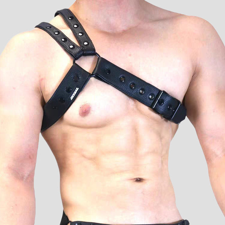Studded Leather Harness & Jockstrap Set