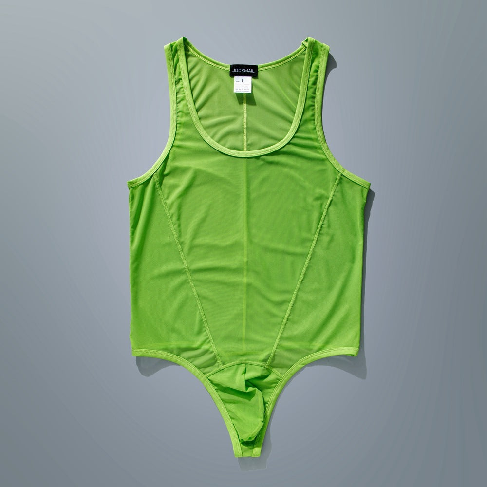 High-Cut Mesh Thong Bodysuit