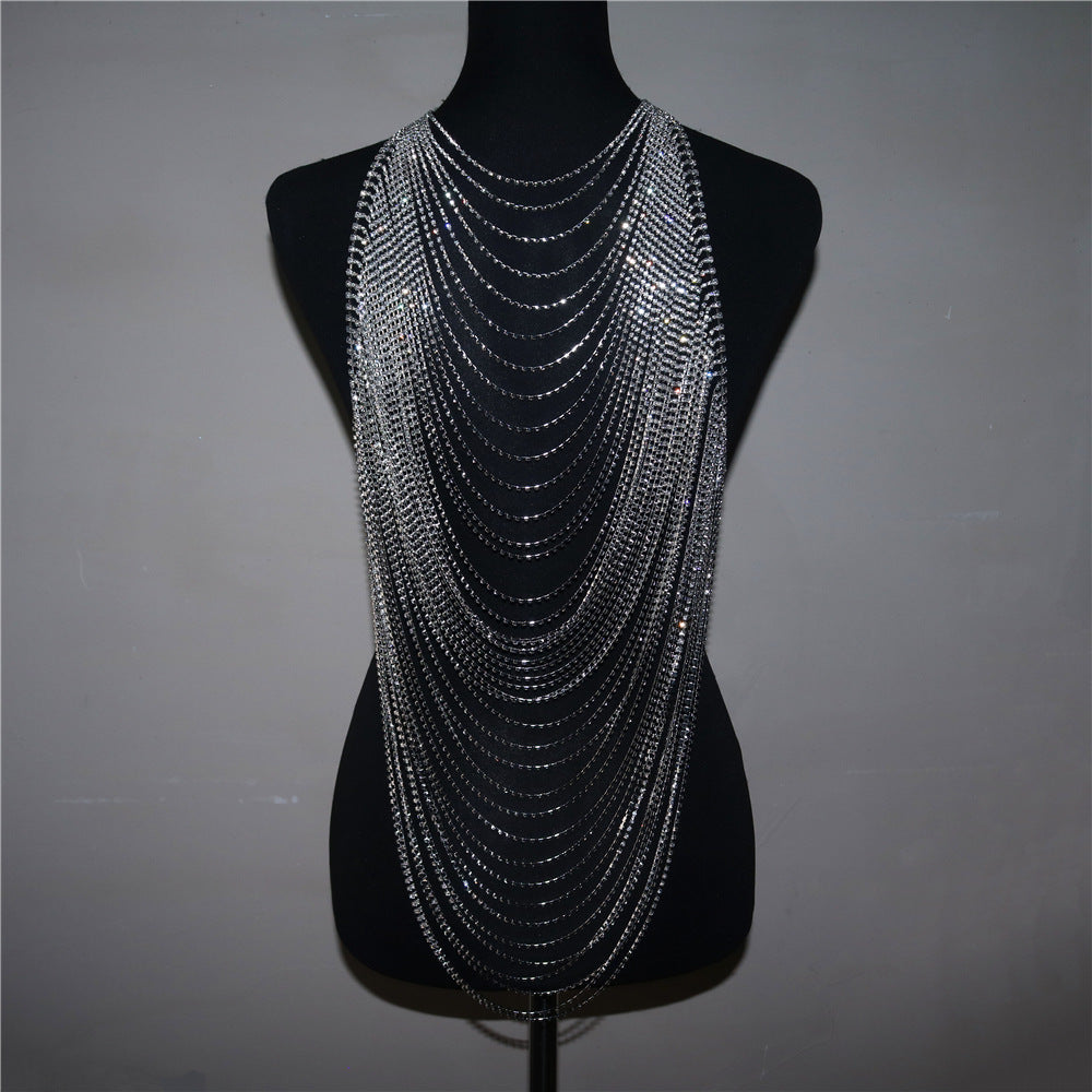 Rhinestone Drape Chain Top