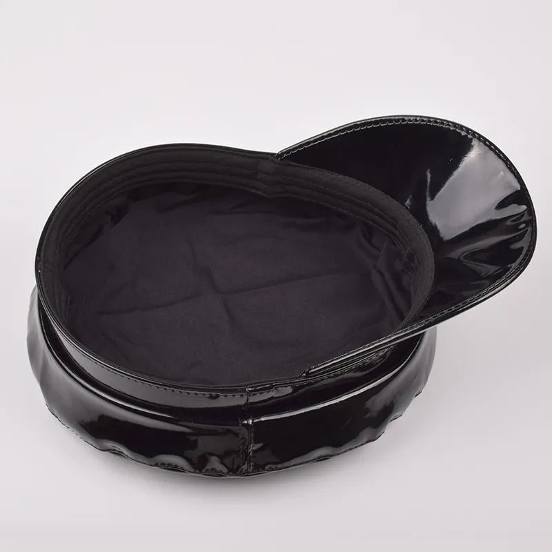 Patent Leather Biker Cap